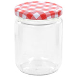 Glass Jam Jars with White and Red Lid 48 pcs 230 ml 50798