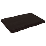 Table Top Dark Brown 80x60x cm Treated Solid Wood Live Edge 364012