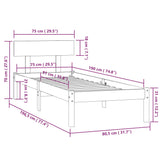 Bed Frame without Mattress Black Solid Wood Small Single 810111