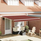 Retractable Awning Manual Orange and brown 400 x 300 cm Fabric 3330507