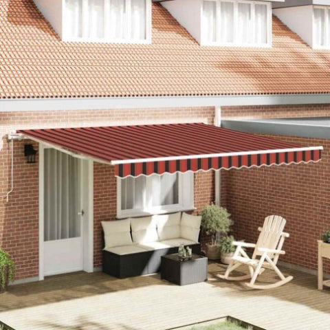 ZNTS Retractable Awning Orange and Brown 400 x 350 cm 3330737