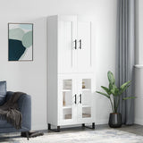 Highboard White 69.5x34x180 cm Engineered Wood 3199641