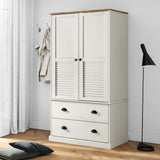 Wardrobe VIGO White 90x55x170 cm Solid Wood Pine 353164