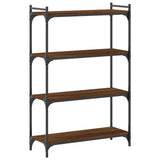 Bookcase 4-Tier Brown Oak 80x30x120 cm Engineered Wood 837676