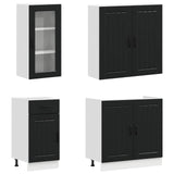 Kitchen Unit LUCCA 8 pcs Black Engineered Wood 3438392
