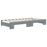 Daybed with Trundle and Mattresses Light Grey 90x190 cm Fabric 3196649