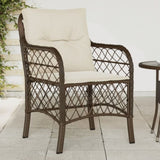 Garden Chairs with Cushions 2 pcs Brown Poly Rattan 365154