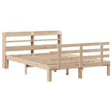 Bed Frame Natural Solid pine wood Double Bed Frame Rectangular 3306851