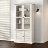 Glass Display Cabinet VIGO White 85x35x170 cm Solid Wood Pine 353194