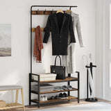 Coat Rack with Shelf Old Wood 95 x 34 x 184 cm Engineered wood 879963