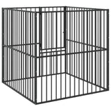 Dog Playpen 4 Panel Black Galvanised Steel 172210