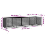Chicken Cage with Roof Anthracite 403x98x90 cm Galvanised Steel 3189040