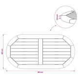Table Top 80 x 40 x 2.5 cm Oval Solid Teak Wood Natural 42033170