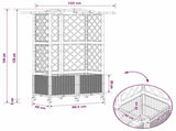 Raised Bed with Trellis and Roof Grey 122 x 40 x 144 cm PP 3423023