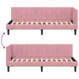 Corner Bed Frame with Headboard Pink 80 x 200 cm Velvet 42016331