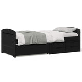 Day Bed with 5 Drawers without Mattress IRUN Black 90x200 cm 3314682