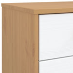 ZNTS Bedside Cabinet OLDEN White and Brown Solid Wood Pine 358587