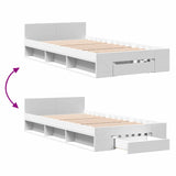 Bed Frame with Storage White 80 x 200 cm Engineered Wood 3429597