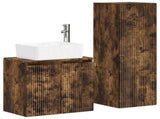 Bathroom Furniture Set 2 pcs Smoked Oak 33 x 34.5 x 100 cm 3406128