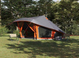 Tipi Tent with Roof Grey and Orange 508 x 470 x 300 cm Taffeta 42000968