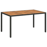 Garden Table Black 150 x 90 x 75 cm Poly Rattan 362544