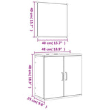 ZNTS 2 Piece Bathroom Furniture Set Black Engineered Wood 242559