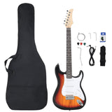Electric Guitar for Beginner with Bag Brown and White 4/4 39" 70192