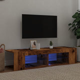 TV Cabinet with LED Lights Old Wood 135x39x30 cm Engineered Wood 856323