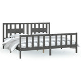 Bed Frame without Mattress Grey Solid Wood Pine 200x200 cm 3188188