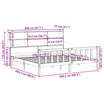 ZNTS Bookcase Bed without Mattress White 200x200 cm Solid Wood Pine 3321713