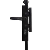 Fence Gate ASSEN with Arched Top and 2 Posts 105x170 cm Black 145751