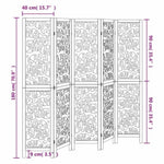 Room Divider 5 Panels White Solid Wood Paulownia 358742