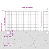 Fence and Post Grey 0.6 x 25 m Steel 3336110