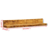 241088 Display Shelf 2 pcs Solid Wood Wall-Mounted