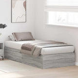Storage Bed Frame Grey Sonoma 80 x 200 cm Engineered Wood 3335338