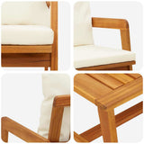 Bistro Set with Cushion 2 pcs Oil Natural Solid Acacia Wood 4106458