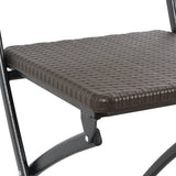 Folding Chair Set of 2 Brown HDPE and powder-coated steel 44551