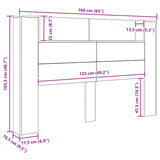 Headboard Cabinet with LED Artisan Oak 160 x 16.5 x 103.5 cm 8006543