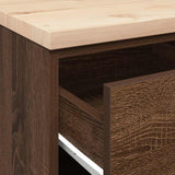 Garage Storage Cabinet Brown Oak 60x51x85 cm Solid Wood Pine 860604