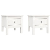 ZNTS Side Tables 2 pcs White 40x40x39 cm Solid Wood Pine 813787