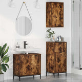 Bathroom Furniture Set with Drawer with Shelf 3 pcs Smoked Oak 3393108