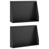 Retaining Wall 2 pcs 60 x 12 x 50 cm Steel Black 8015276
