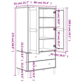 Wardrobe SENJA Rattan Look White 90x55x175 cm Solid Wood Pine 358035