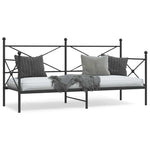 Day Bed without Mattress Black 90x200 cm Steel 4104668