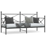 Day Bed without Mattress Black 90x200 cm Steel 4104668