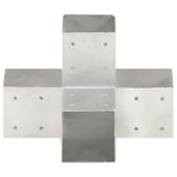 Post Connectors 4 pcs X Shape Galvanised Metal 91x91 mm 145476