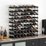Wine Rack for 72 Bottles Black Solid Pine Wood 325916