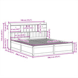 Bed Frame without Mattress Wax Brown 180x200 cm Super King Solid Wood Pine 3323487