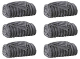 Throw Blankets 6 pcs Dark Grey 150 x 130 cm Fleece 42016873
