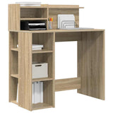 Desk with Shelf Sonoma Oak 90 x 48 x 101.5 cm Engineered Wood 869524